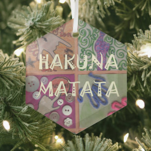Adorno De Cristal Impresión de Rótulo Hakuna Matata
