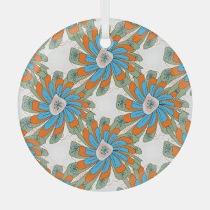 Adorno De Cristal Impresión de tela abstracta floral ráster