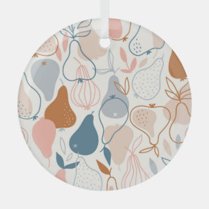 Adorno De Cristal Impresión escandinava: patrón de fruta vintage