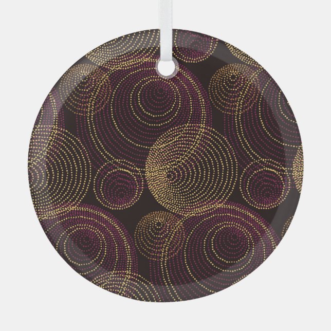 Adorno De Cristal Impresión geométrica de oro de lujo (Anverso)