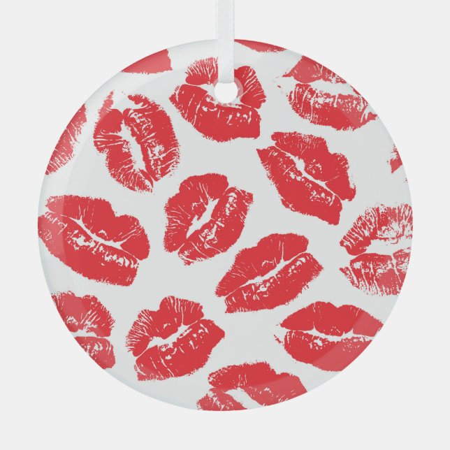 Adorno De Cristal Imprint Kiss Red Lips: Vieja sin Marea (Anverso)