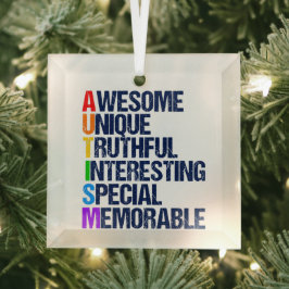 Adorno De Cristal Increíble acrónimo de autismo Navidades amables