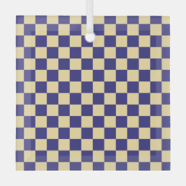 Adorno De Cristal Indigo and butter checkerboard pattern
