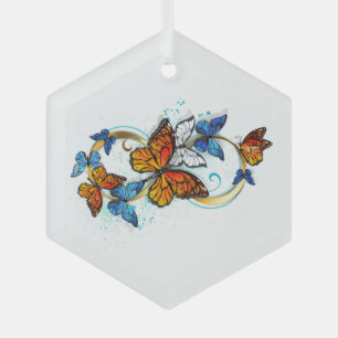 Adorno De Cristal Infinidad de Mariposas Monarca