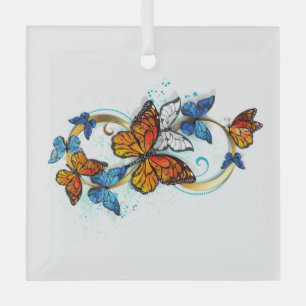 Adorno De Cristal Infinidad de Mariposas Monarca