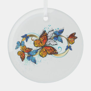 Adorno De Cristal Infinidad de mariposas monarca