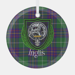Adorno De Cristal Inglis Scottish Clan Tartan & Crest