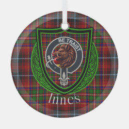 Adorno De Cristal Innes Scottish Clan Tartan & Crest