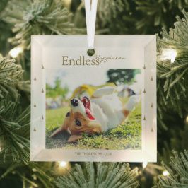 Adorno De Cristal Invitación de Navidad con foto personalizada de fe