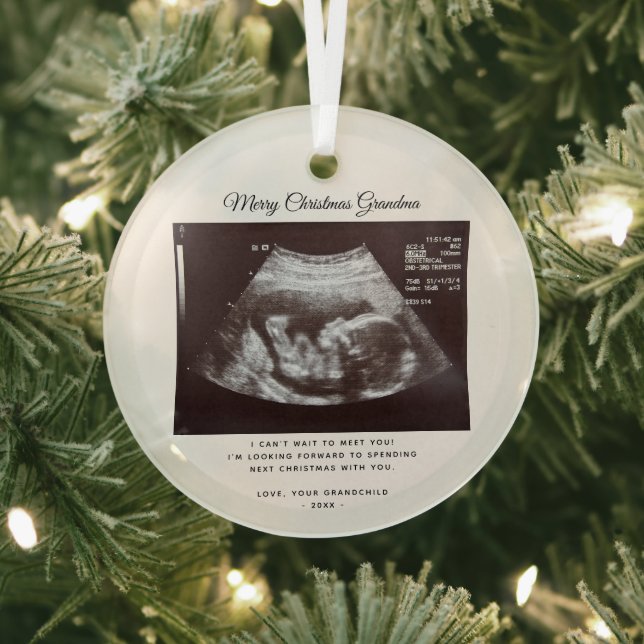 Adorno De Cristal Invitación del bebé Navidades de la abuela Keepsak (in situ)