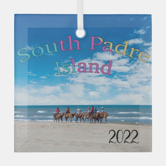 Adorno De Cristal Isla del Padre Sur, Texas, (Anverso)