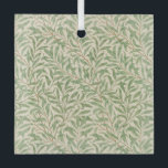 Adorno De Cristal Jardín de Sauce de William Morris Flor Clásica<br><div class="desc">Este diseño botánico de rama de sauce (1887) está basado en el clásico dibujo original de William Morris (1834–1896) para su línea de papel pintado victoriano inglés. Un hermoso y rico diseño de follaje.</div>