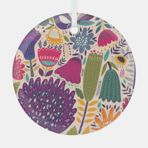 Adorno De Cristal Jardín tropical: colección de patrones de primaver