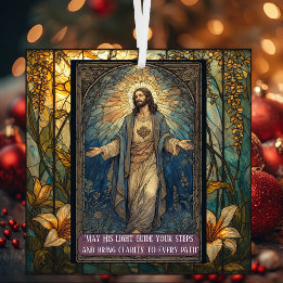 Adorno De Cristal Jesus Light of the World Religious Christmas Quote