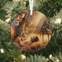 Adorno De Cristal Joseph and Baby Jesus Ornament