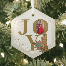 Adorno De Cristal Joy Gold Red Sparky Navidades Candles Foto