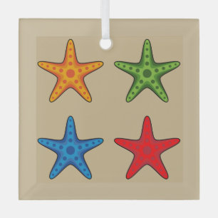 Adorno De Cristal Juego de Starfish Personalizado de color