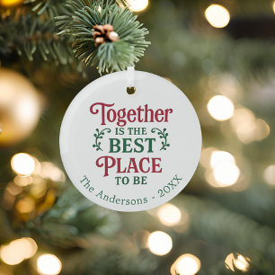 Adorno De Cristal Juntos mejores Navidades de tipografía de citas