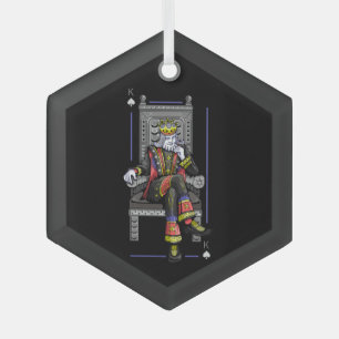 Adorno De Cristal King de la tarjeta