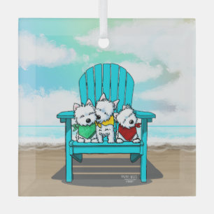 Adorno De Cristal KiniArt Beach Westies