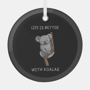 Adorno De Cristal Koala - La Vida Es Mejor Con Koalas