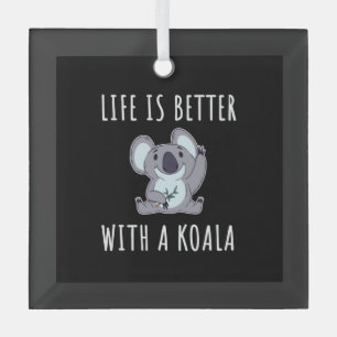Adorno De Cristal Koala - La Vida Es Mejor Con Un Koala