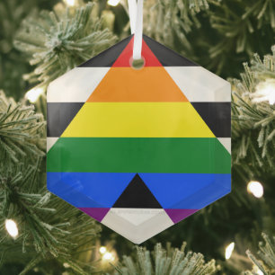 Adorno De Cristal La bandera de aliado heterosexual de SlipperyJoe c