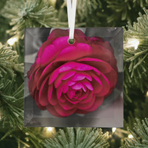 Adorno De Cristal La Camelia Rosa