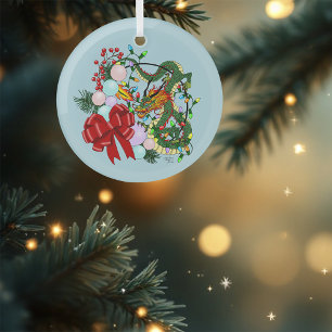 Adorno De Cristal La guerra de los Navidades dragones chinos