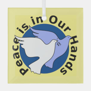 ADORNO DE CRISTAL LA PAZ ESTÁ EN NUESTRAS MANOS