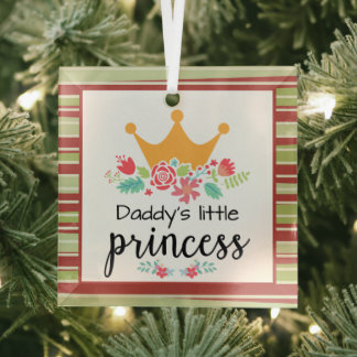 Adorno De Cristal La pequeña princesa de papá de la corona floral
