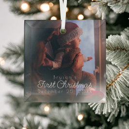 Adorno De Cristal La primera foto navideña del bebé personalizado mo