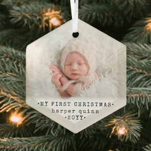 Adorno De Cristal La primera Navidad del bebé Foto Moderna Minimalis