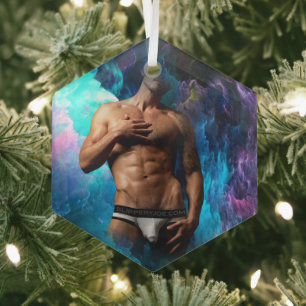 Adorno De Cristal La protuberancia en ropa interior de hombre artíst