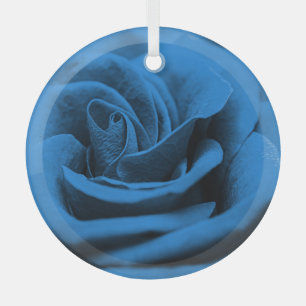 Adorno De Cristal La rosa roja azul, macrobelleza.