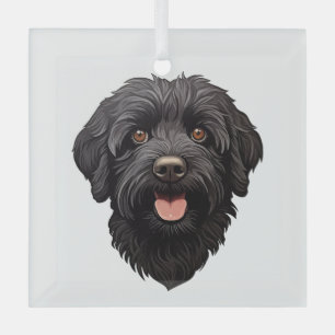 Adorno De Cristal Labradoodle Perro Negro