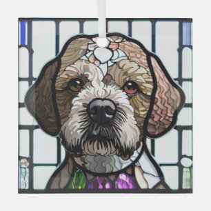Adorno De Cristal Lagotto Romagnolo "Vidrio Manchado"