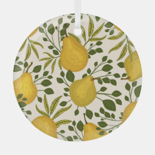 Adorno De Cristal Las orejas amarillas dejan el fondo blanco