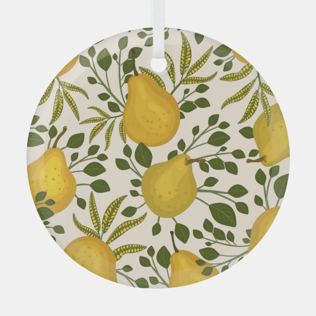 Adorno De Cristal Las orejas amarillas dejan el fondo blanco (Anverso)