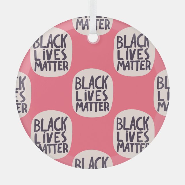 Adorno De Cristal Las vidas negras importan, el patrón caligráfico (Anverso)