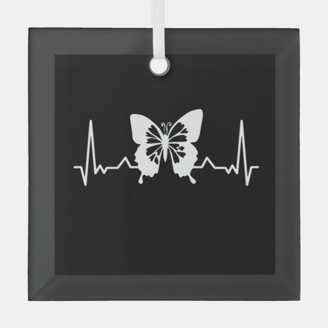 Adorno De Cristal Latido de mariposa (Anverso)