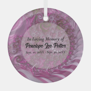 Adorno De Cristal Lavender Nautilus Fractal Memorial Suncatcher