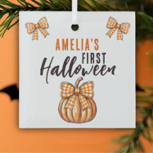 Lazo de calabaza para el primer Halloween del bebé
