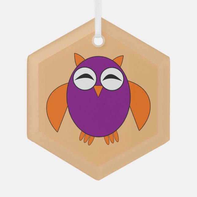 Adorno De Cristal Lechuza Cute Halloween (Anverso)