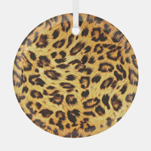 Adorno De Cristal Leopard de moda: Patrón de diseño de piel.