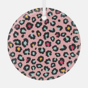 Adorno De Cristal Leopard Exótico: Diversión colorida sin mar.