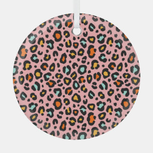 Adorno De Cristal Leopardo colorido: Patrón de moda vintage