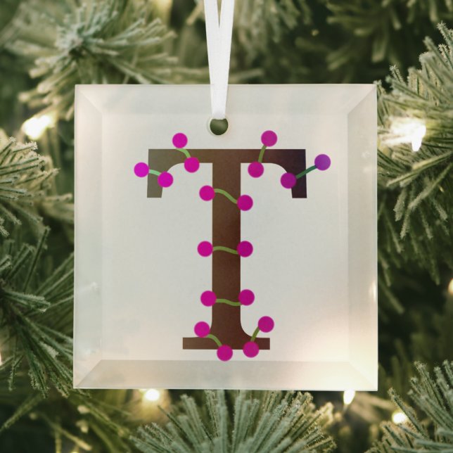 Adorno De Cristal Letra T decorativa inicial en (in situ)