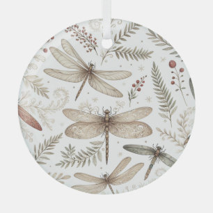 Adorno De Cristal Libélulas del Espíritu Navideño