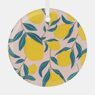 Adorno De Cristal Limones gráficos ilustrados: patrón transparente r